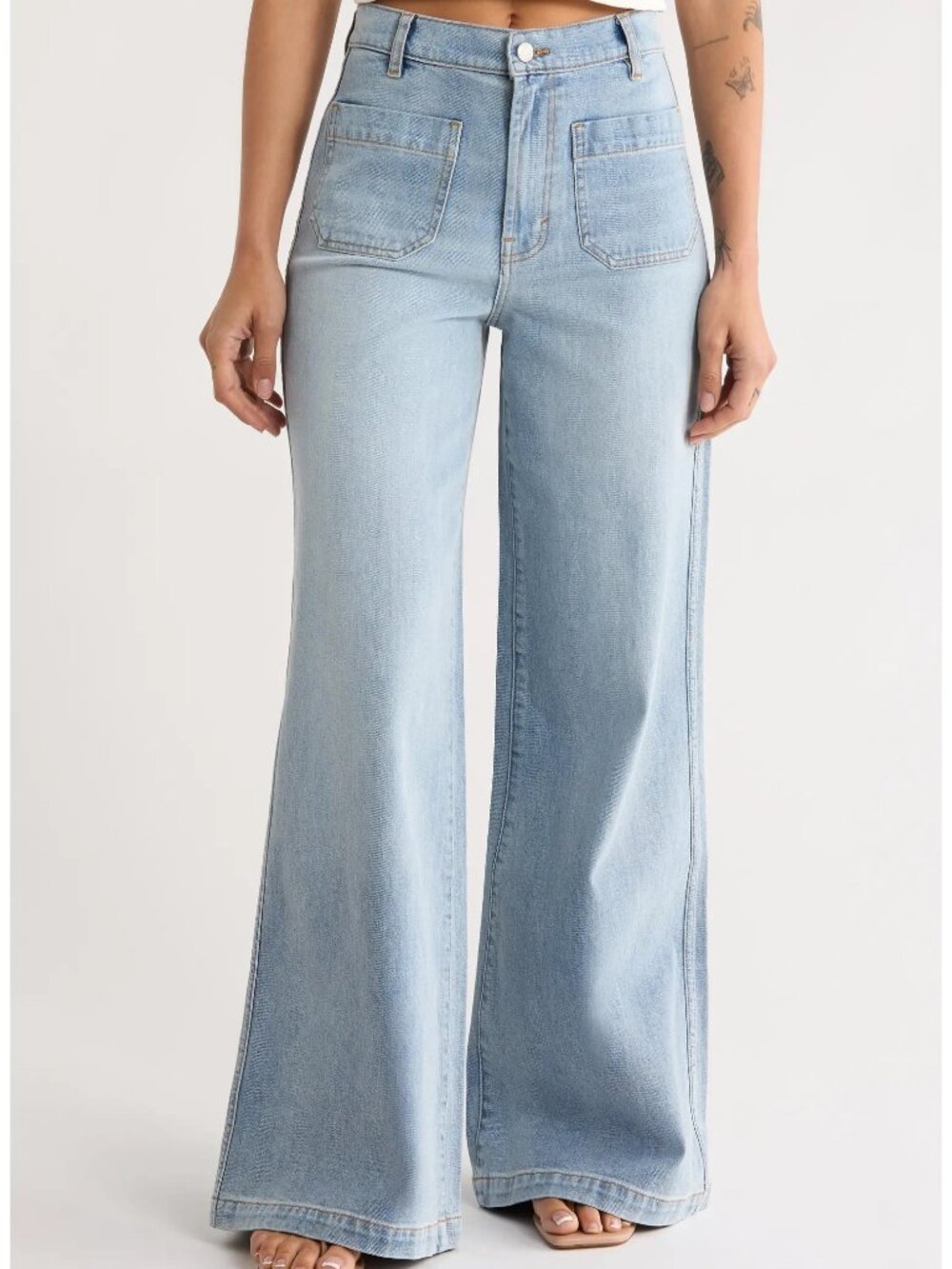 Habitual Patch Pocket Flare Jeans in Paloma